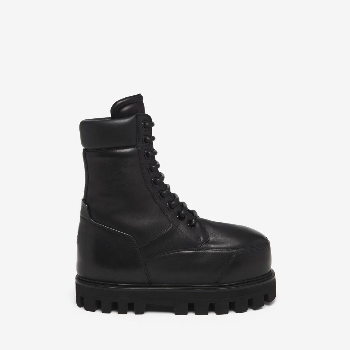 Alexander McQueen Women's Black Parachute Ankle Boot - 10.5 (Calf Leather)